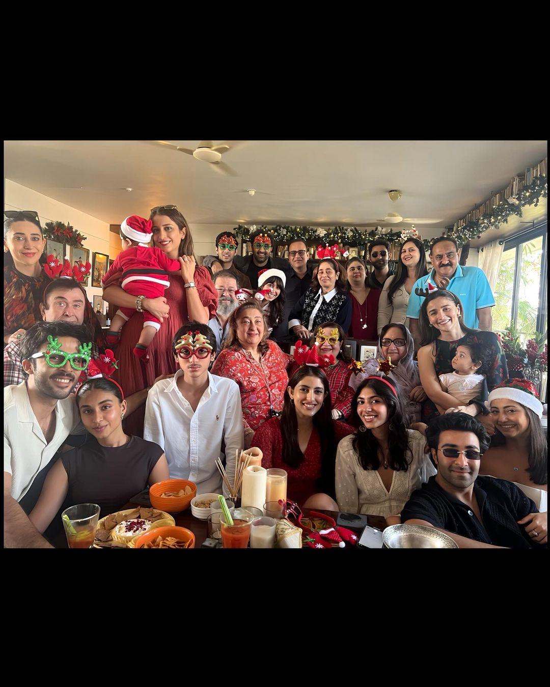 The Kapoor khandan decided to do their Christmas lunch in style as always. The pictures shared by Navya Nanda, daughter of Shweta Bachchan and Nikhil Nanda, we can see the entire family together.  Raha’s first glimpses with her parents was the highlight of the day and Christmas this year