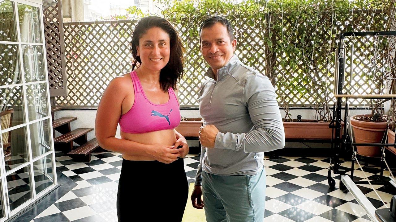 Kareena Kapoor Khan has  been training with fitness coach Mahesh Ghanekar since a year. Pics/Instagram