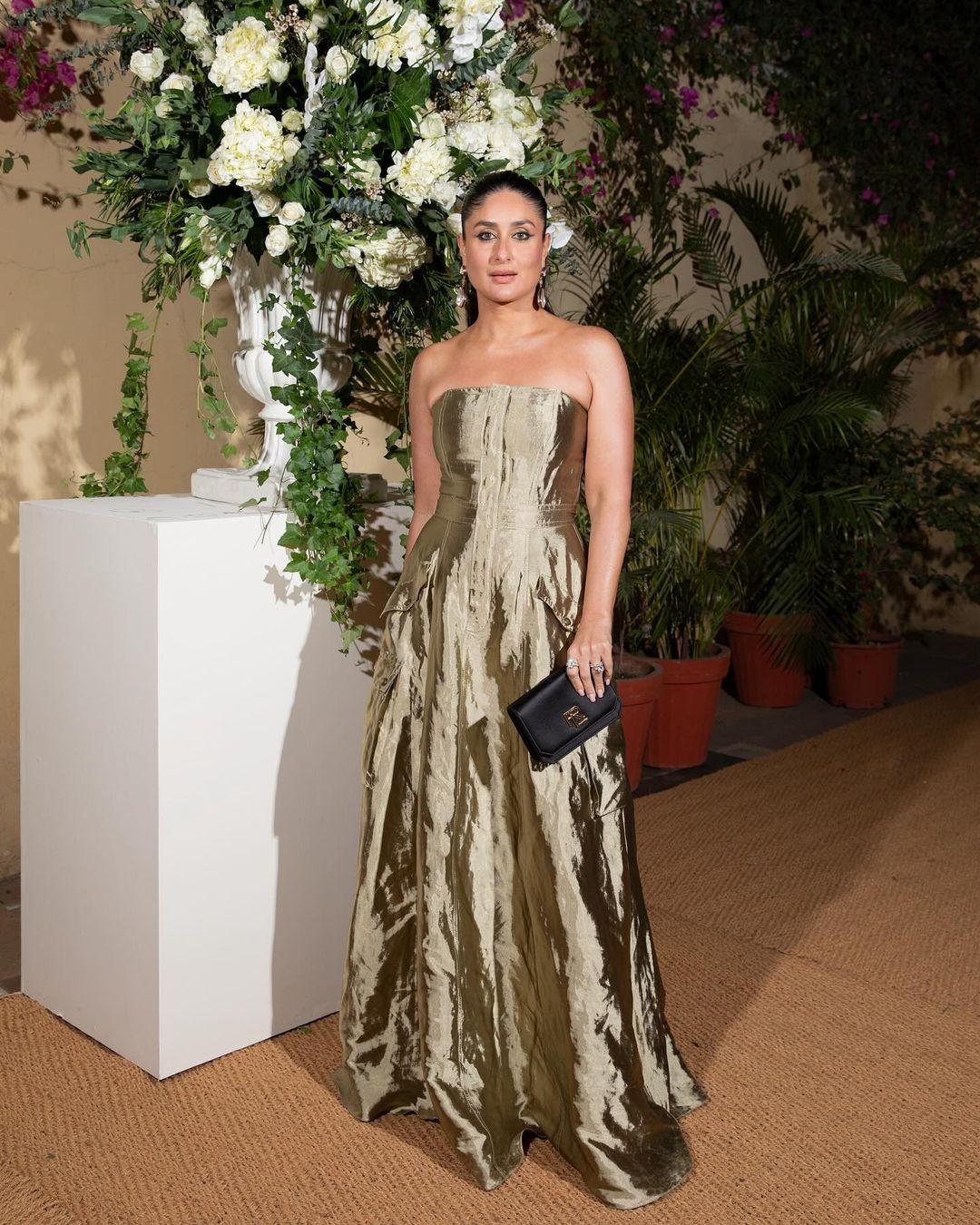 Kareena Kapoor Khan wore a sans strap, gold gown at the Ralph Lauren Event In Jaipur