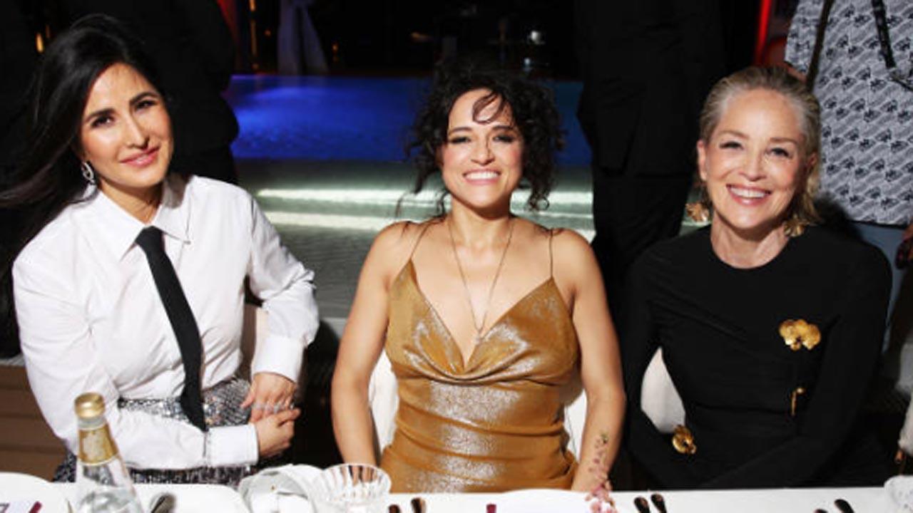 Katrina Kaif strikes a pose with Sharon Stone, Michelle Rodriguez