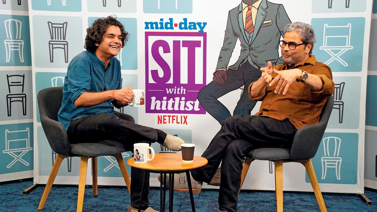Vishal Bhardwaj with mid-day’s entertainment editor Mayank Shekhar. Pics/Aishwarya Deodhar, Ashish Raje