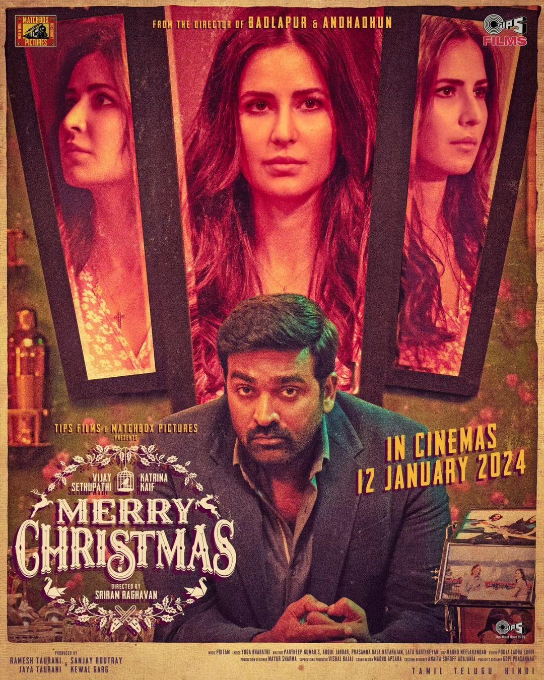 Shifting from its original December 8, 2023, release to January 12, 2024, 'Merry Christmas' brings together the unexpected yet intriguing pair of Katrina Kaif and Vijay Sethupathi. Directed by Sriram Raghavan, this film is anticipated to be a delightful cinematic surprise