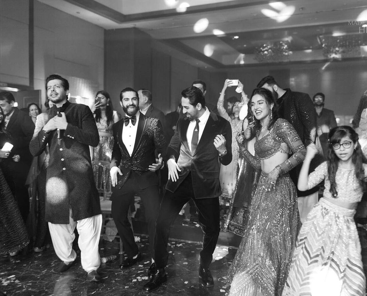 Ayushmann Khurrana does the thumka at the sangeet ceremony of the newlyweds