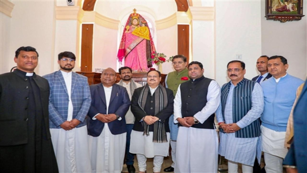 After his visit to the cathedral, the BJP president said Jesus Christ dedicated his life to peace and harmony and is an inspiration for humanity.