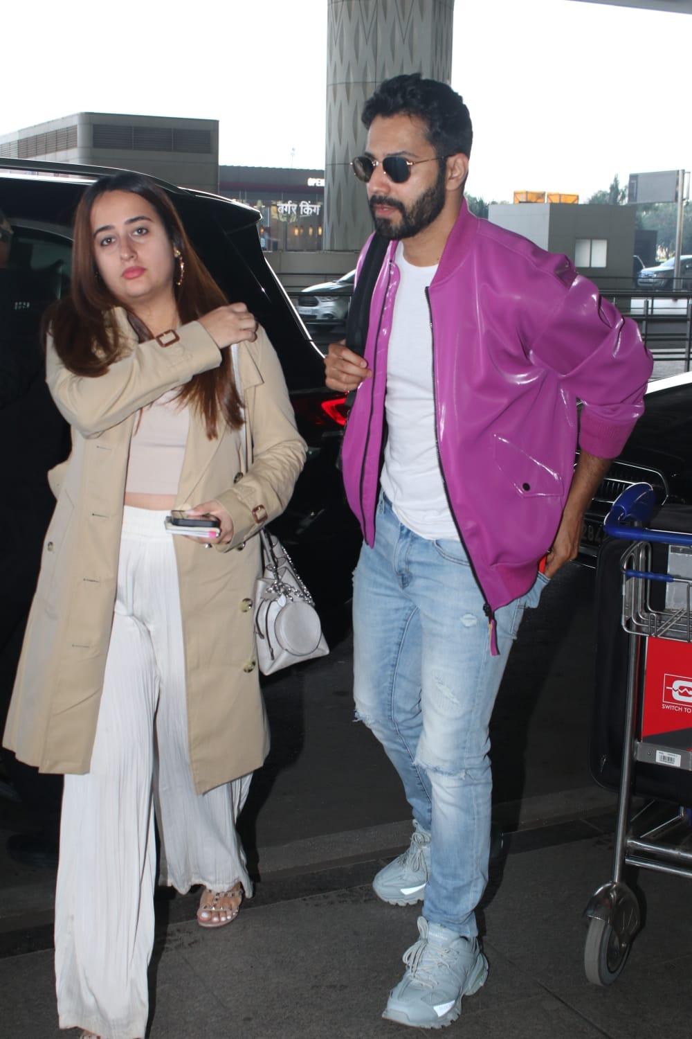 Varun Dhawan and Natasha Dalal were clicked at the airport as they jetted off