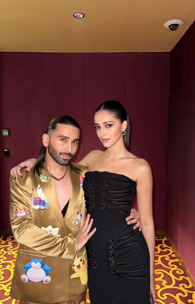Orry posed with Ananya Panday at the event