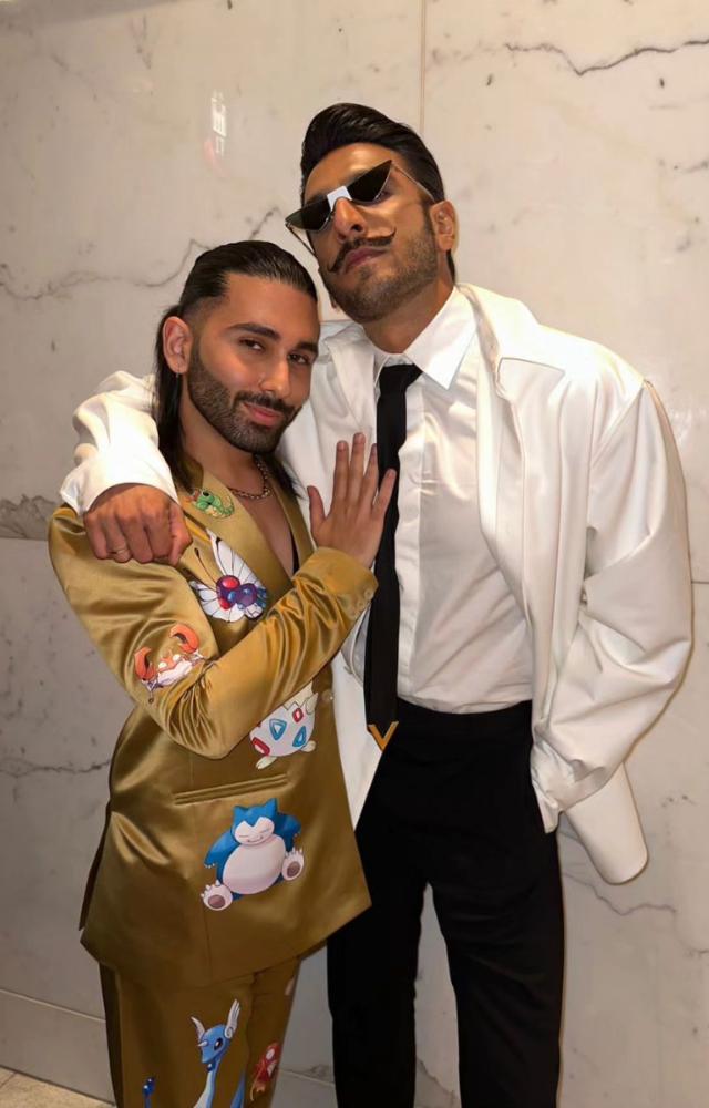 Orry posted a picture alongside Ranveer Singh from the premiere
