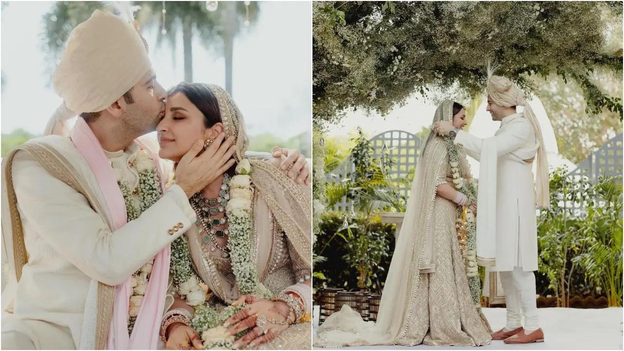 Parineeti Chopra tied the knot with Raghav Chadha on September 24, 2023, in Rajasthan. The actress had an intimate wedding ceremony with family members and close colleagues in attendance. She wore a pastel-coloured lehenga designed by Manish Malhotra