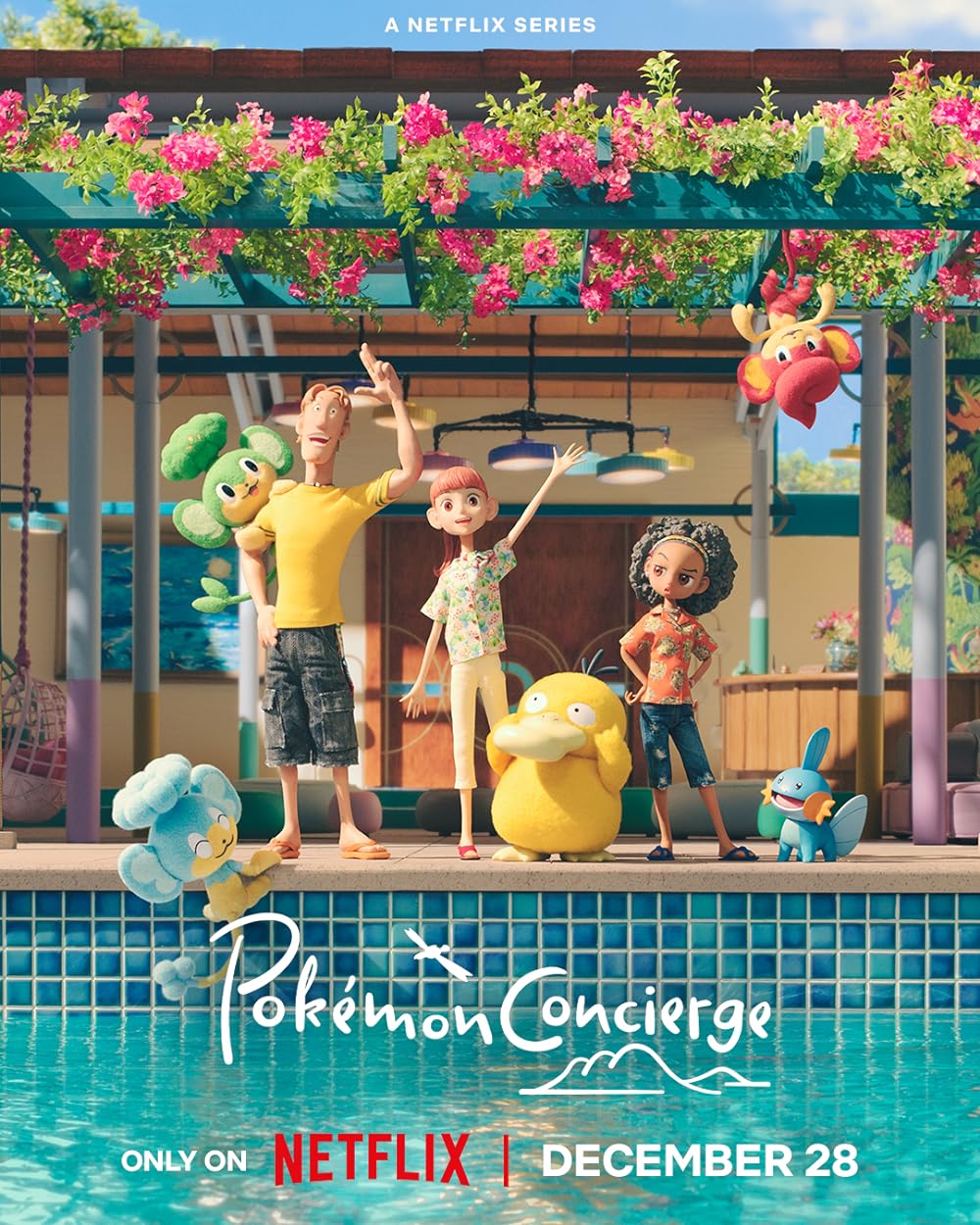 Pokemon Concierge (December 28) - Streaming on NetflixPokemon Concierge explores Haru's adventures as a new concierge at a serene Pokémon Resort, offering a unique perspective on adventures, friendships, and self-discovery in the Pokémon universe.
