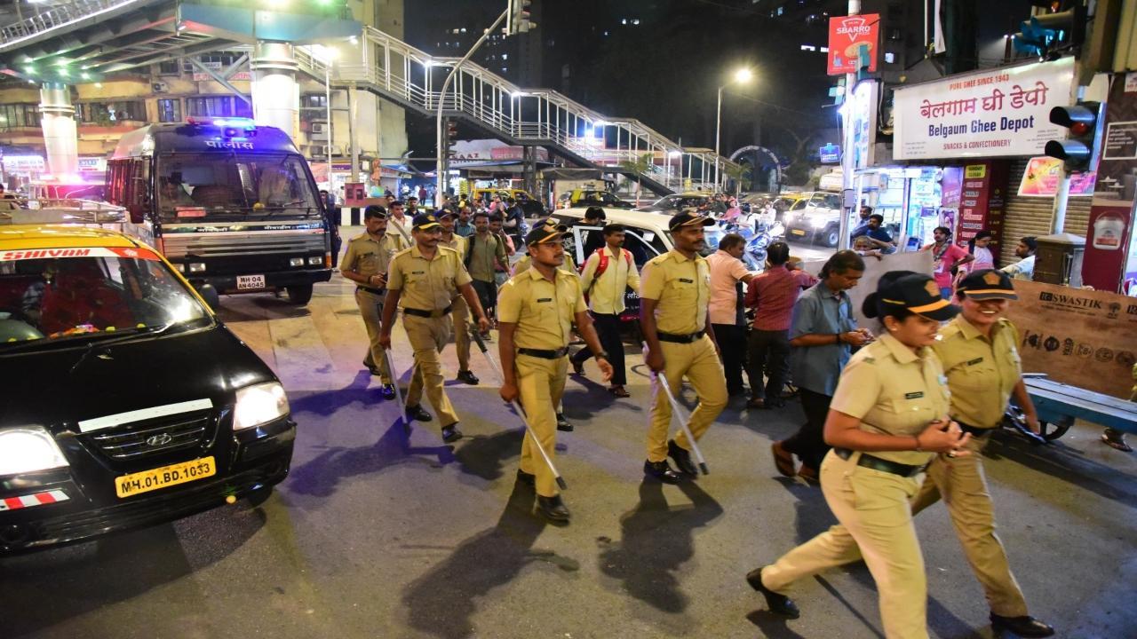 In Pics: Police bandobast ahead of New Year Eve at Mumbai's Grant Road