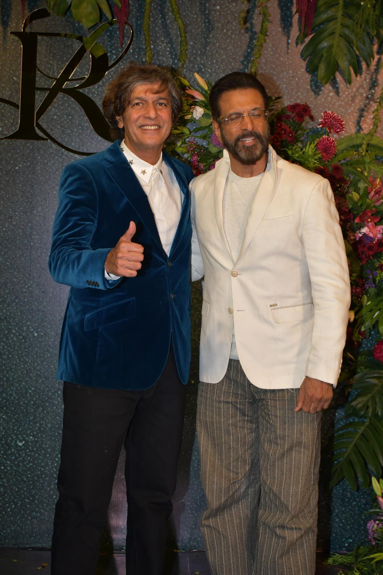 Chunky Panday wore a smart blue blazer and black pants, while Javed Jaffrey was seen wearing a white blazer with checkered pants. (Pic/Yogen Shah)