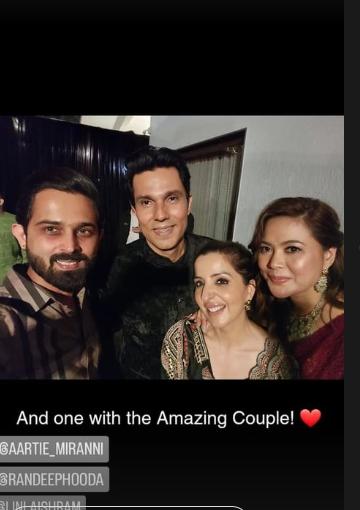 Randeep and Lin Laishram were snapped in Saurish Sharma's Instagram story