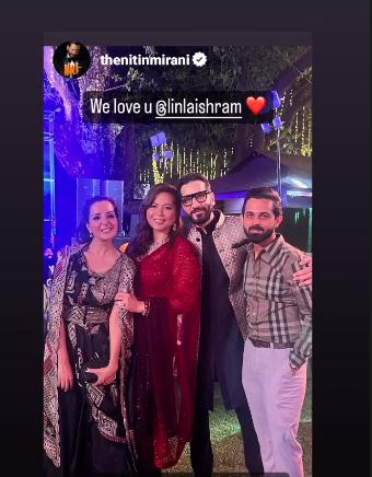 We got another peek at Lin Laishram's red lehenga in this snap