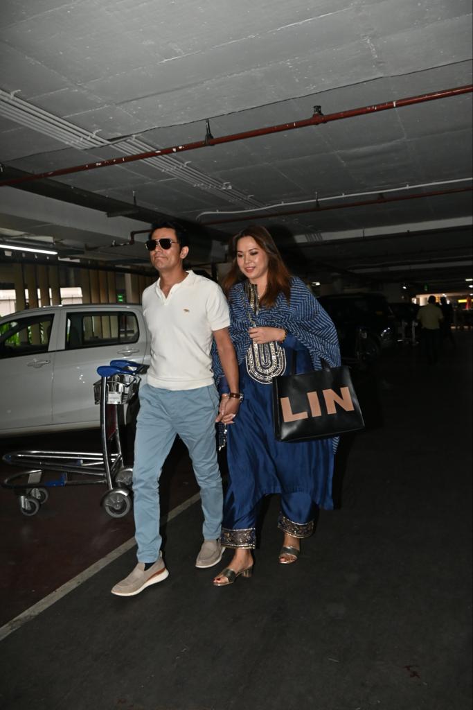 Newlyweds Randeep Hooda-Lin Laishram were spotted at the airport hand in hand