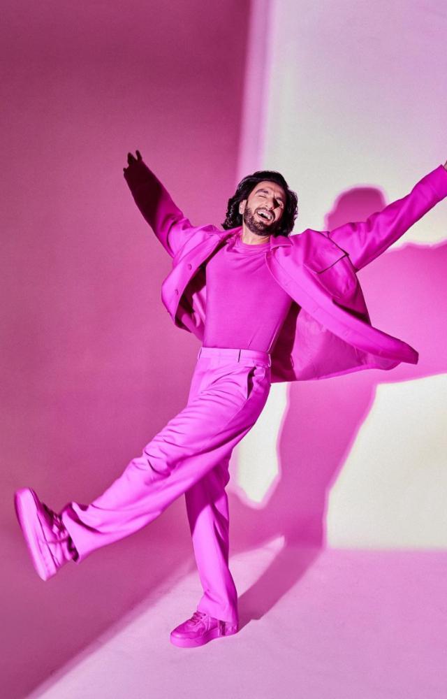 From the jacket, right down to the shoes, we love to see Ranveer Singh being out there with his choices