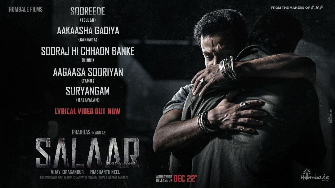 Salaar's first song was released with this poster showing the two actors. 