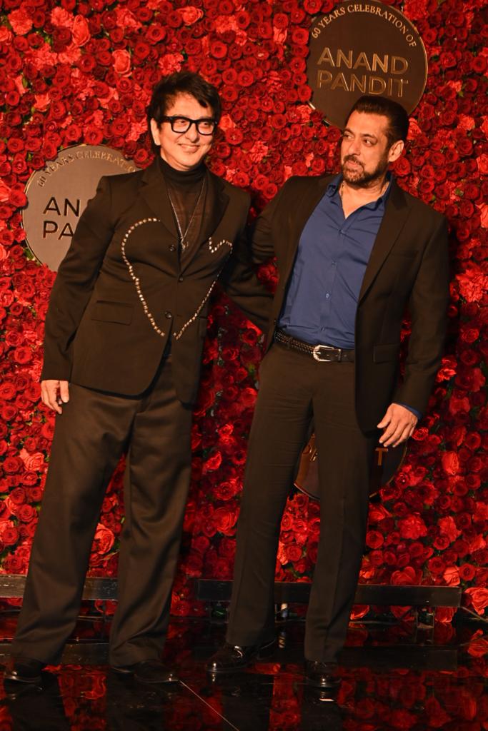 Salman Khan showed up in a classy suit to cheer for Anand Pandit on his big day