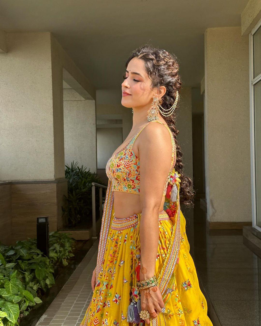 Sanya Malhotra posted pictures in this resplendent yellow lehenga that would be perfect for the Haldi ceremony at any wedding