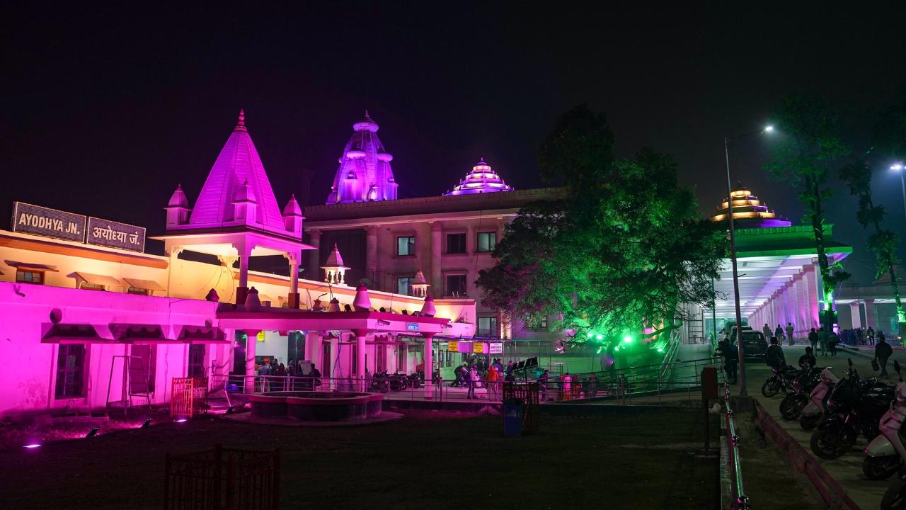 From a temple motif along with 'Jai Shri Ram' chant to Swastika symbol, shutters of shops located along the Ram Path and other prominent streets in Ayodhya have been decorated with Hindu-theme artwork ahead of the consecration ceremony in January