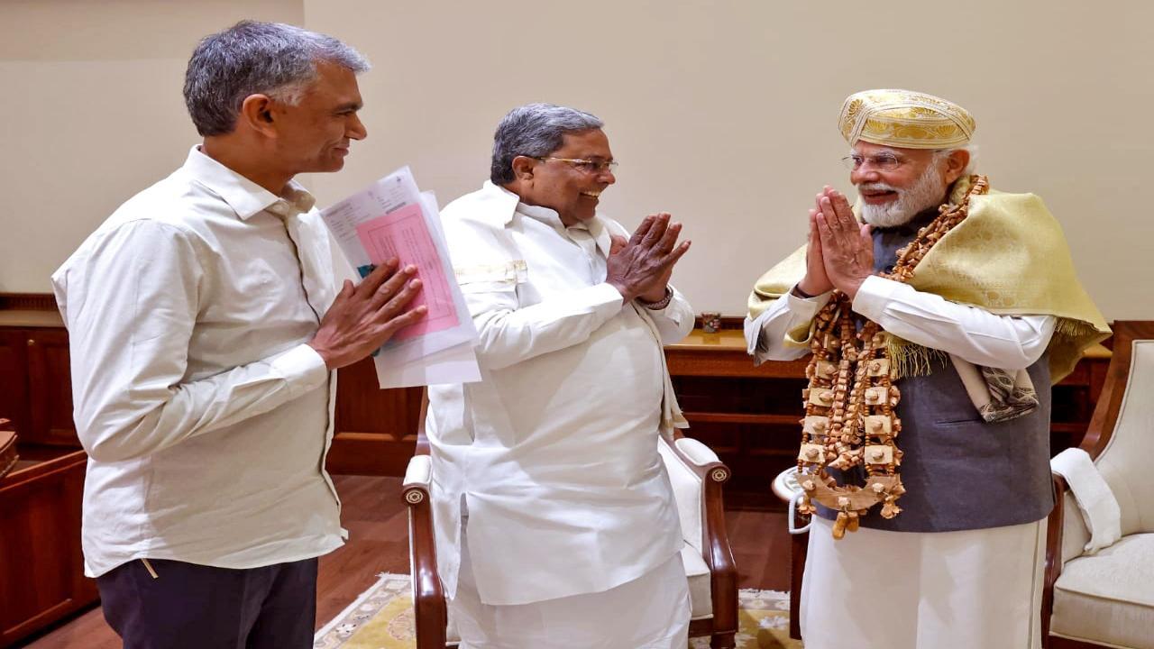In Photos: Karnataka CM Siddaramaiah meets PM Narendra Modi