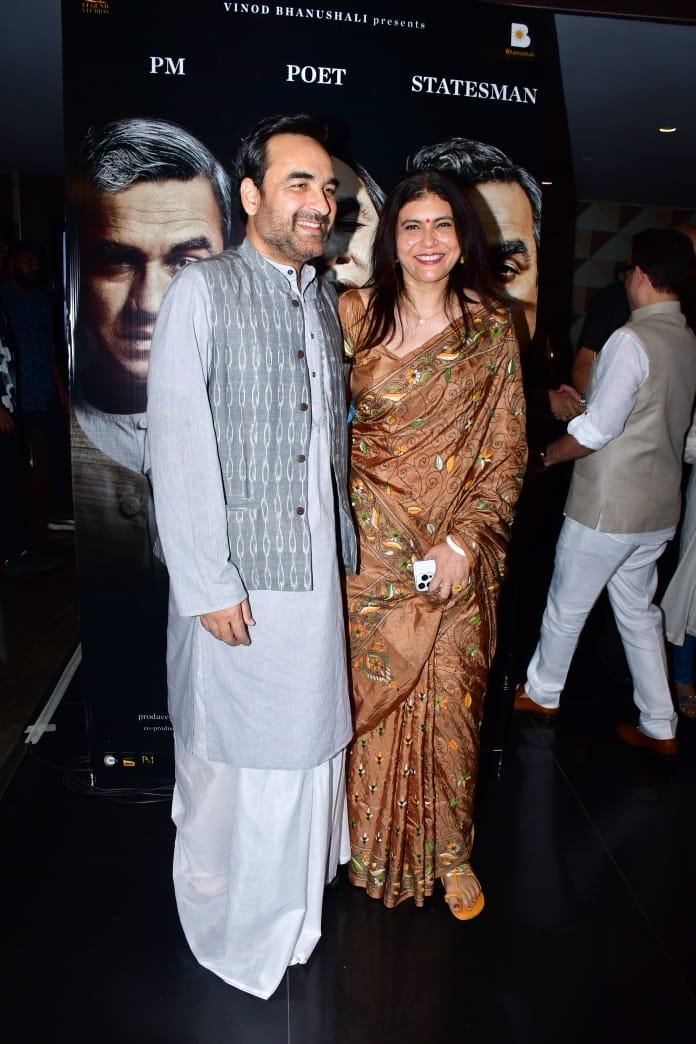 Pankaj Tripathi attended the trailer launch of 'Main Atal Hoon' with his wife 
