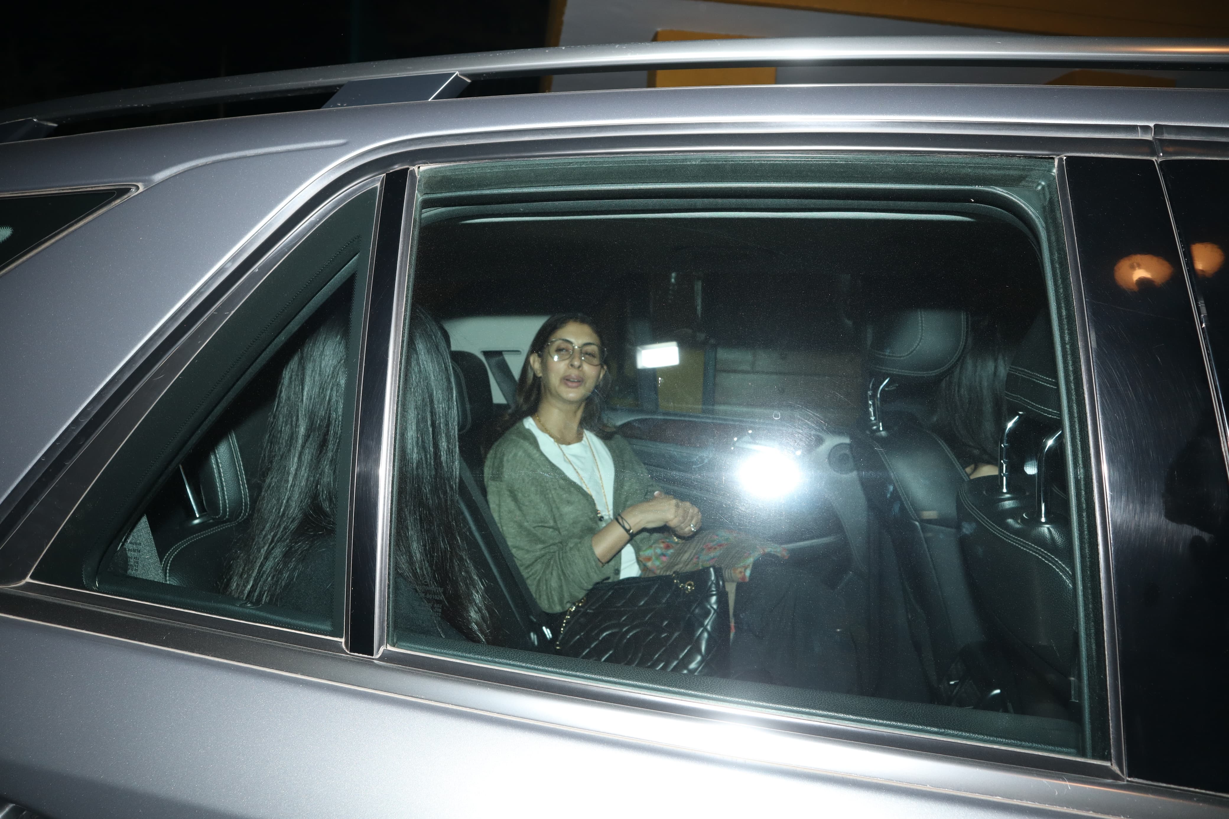 Shweta Bachchan was clicked as she arrived for celebrity screening of Dunki