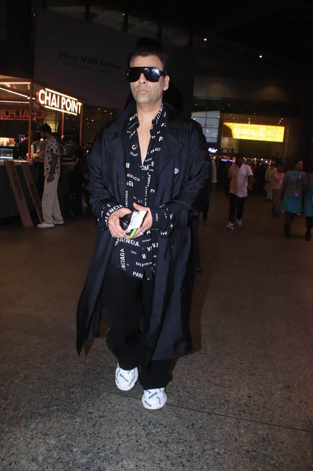 Karan Johar was clicked at the airport as he returned to the city