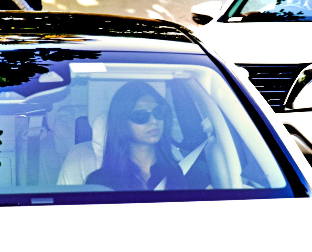 Suhana Khan was spotted in her car today. The Archies star was out and about in the city!