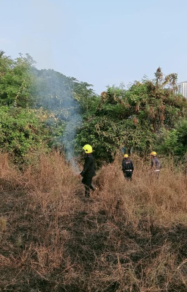Upon receiving the information, personnel from the Disaster Management Cell, equipped with a pickup vehicle, and fire brigade personnel rushed to the spot