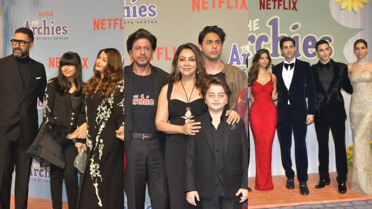 The Archies Premiere: The Zoya Akhtar-helmed project is all set to launch on December 7. For the premiere night, Bollywood's whos and who joined the cast to celebrate their new musical. Check out the pictures here