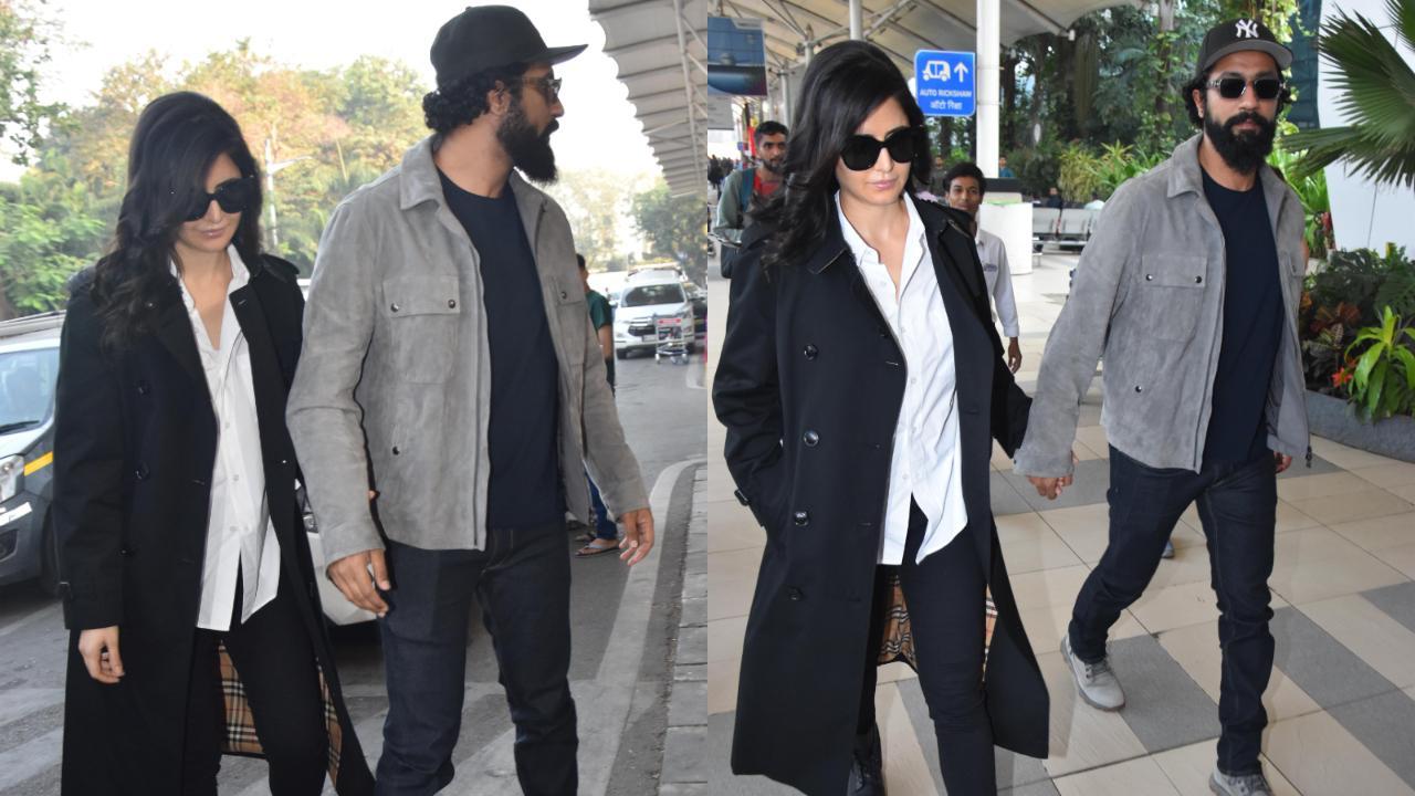Katrina Kaif and Vicky Kaushal arrive at the airport in style