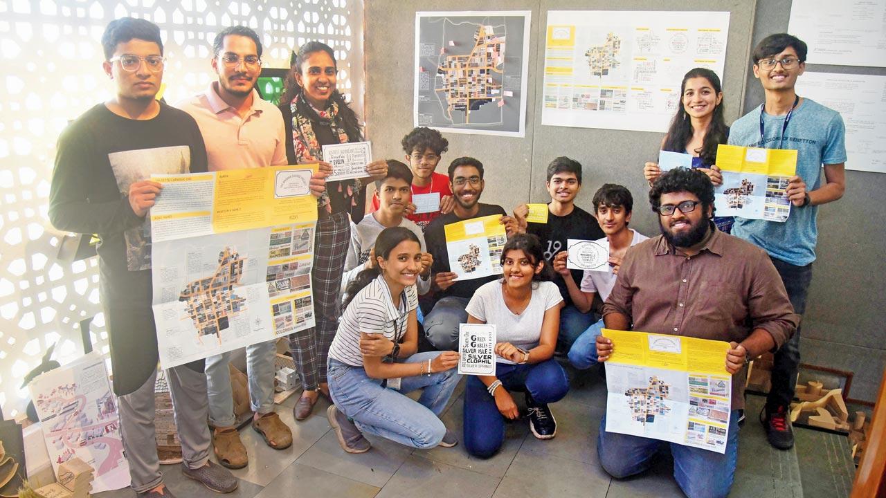The team of third year students from Rizvi College of Architecture who were mentored by Minaz Ansari and Gauri Kanchan. The students mapped nearly 200-odd homes. Pics/Shadab Khan