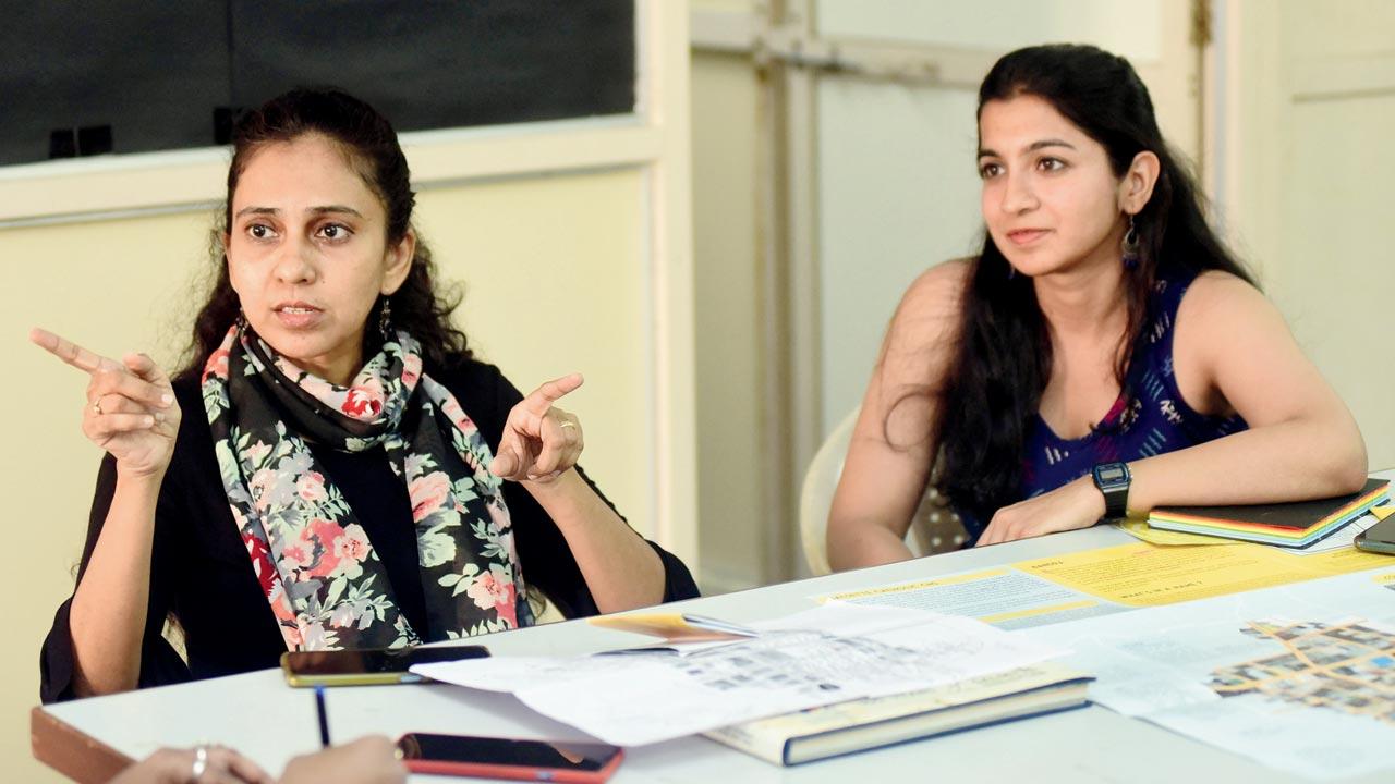 Architect Minaz Ansari  (left) and research assistant Gauri Kanchan, who led the The Bandra Signage Project, which documents signage of homes and private buildings in and around the Salsette Catholic Cooperative Housing Society