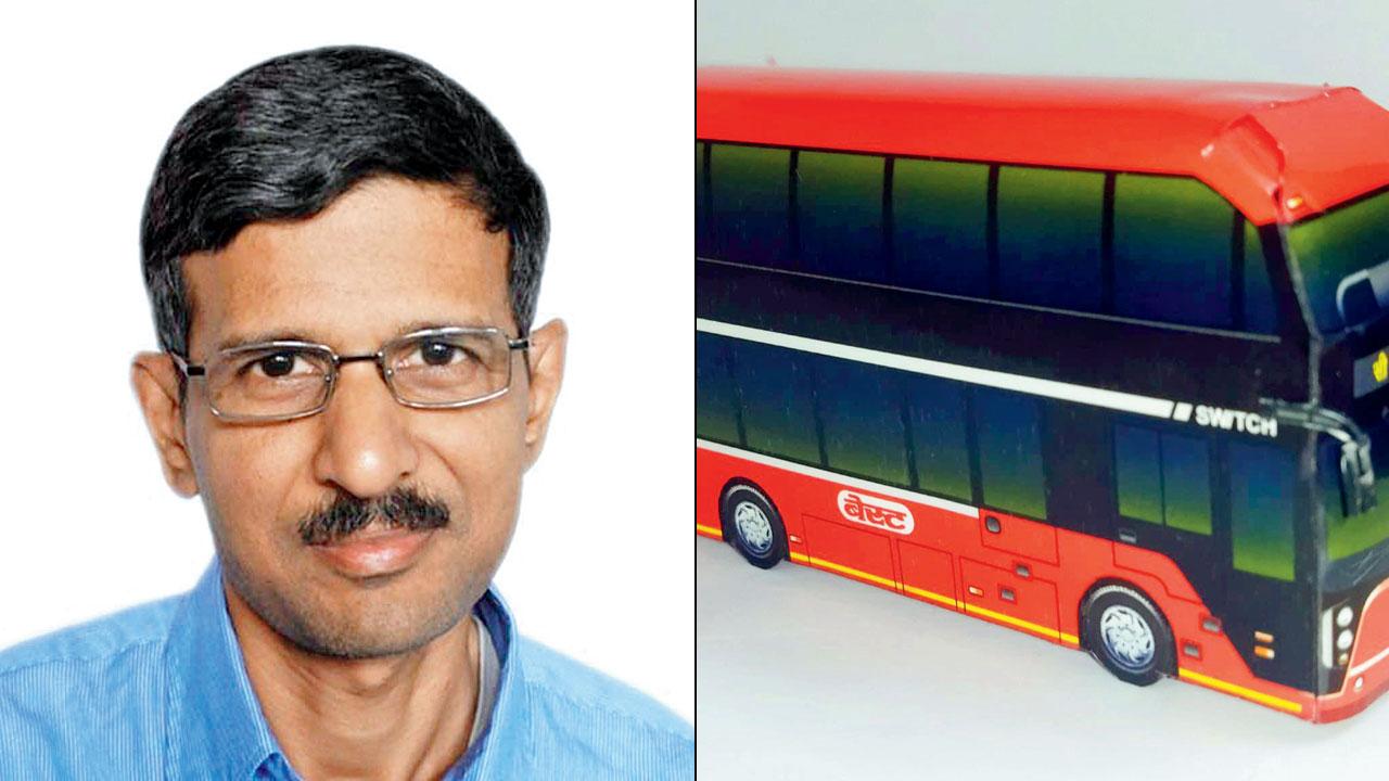 Scaled-down model of the new AC double-decker bus by Pimpale