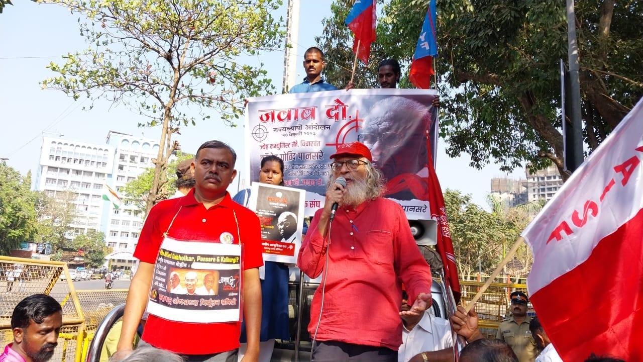 IN PHOTOS: Several outfits hold 'Jawab Do' protest to mark killing of Pansare