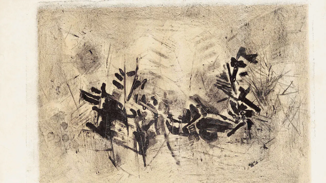 Nasreen Mohamedi, Untitled, lithograph from the Sikander and Hydari collection