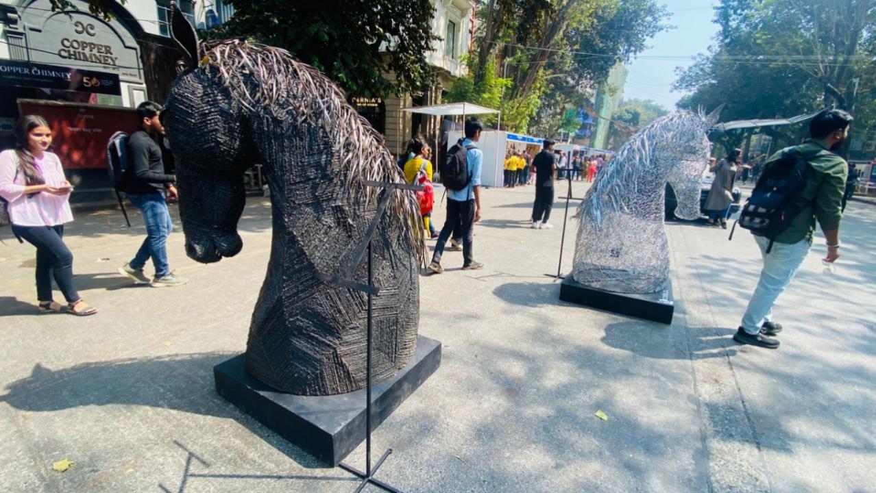 Displayed at Cross Maidan, these visual arts are based on the theme of Art Forward. Photo Courtesy: Shadab Khan