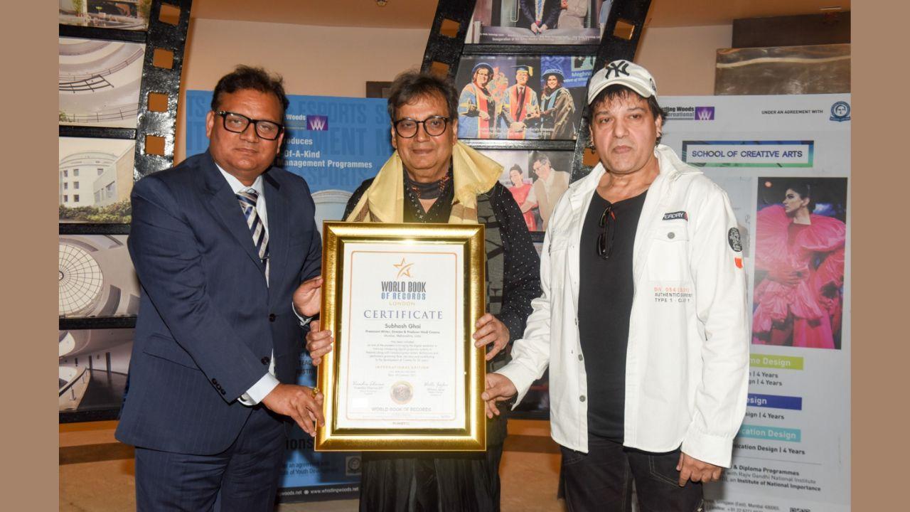 Prominent Writer, Director and Producer Of Hindi Cinema Subhash Ghai Of Mumbai (Maharashtra) India Gets Included By The World Book Of Records