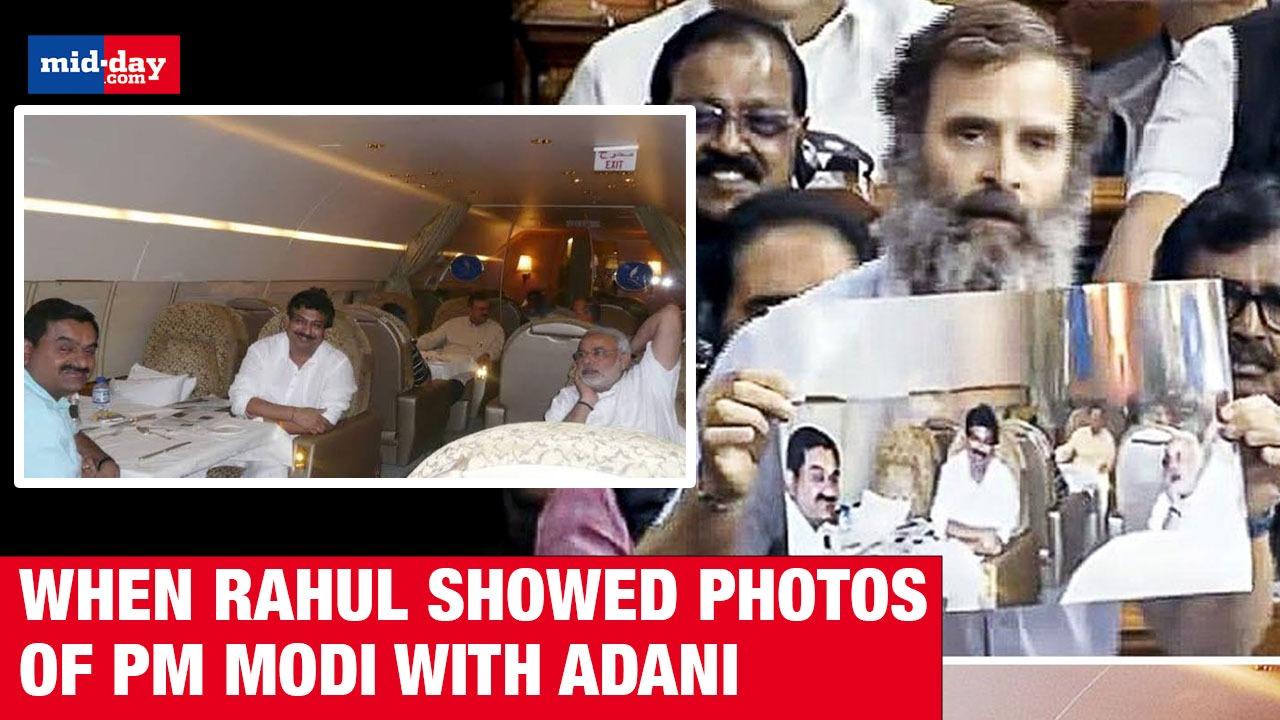 Rahul Gandhi Shows Old Photograph Of PM Modi With Adani