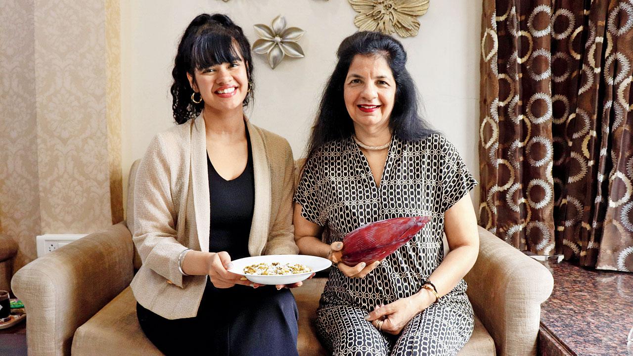 Raksha Lulla and her mother Bhavna think that the banana flower is for all ages and mood. Their favourite is a Maharashtrian -style sabzi and wadi. PIC/ANURAG AHIRE