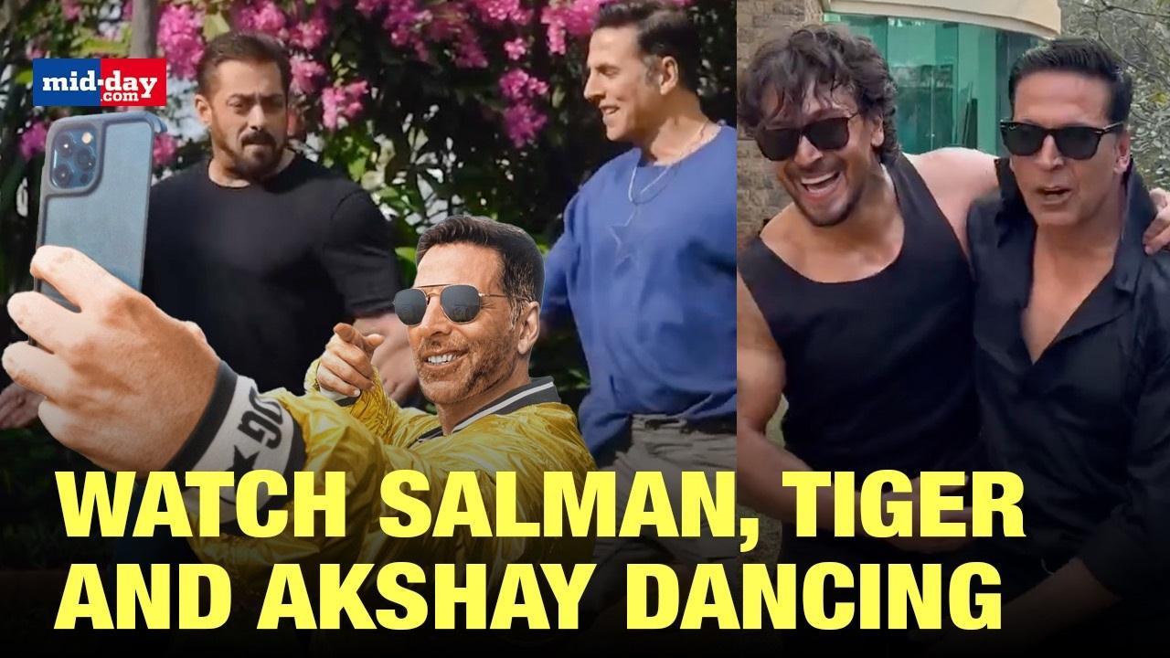 Watch Salman Khan, Tiger Shroff Dancing On ‘Main Khiladi Tu Anari’ With Akshay K