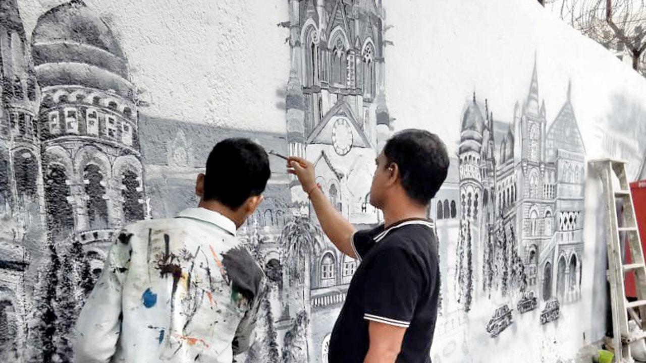 Six panels of wall art in Colaba brings back memories of old Mumbai