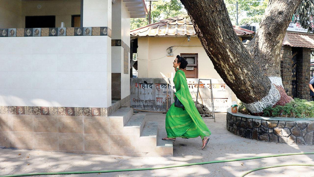 A transgender woman at a public toilet at Aarey. The funds are allotted for works such as repairs of public toilets, balwadis, etc. File pic