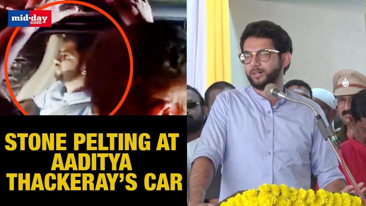 Stone Pelting At Aditya Thackeray’s Car In Aurangabad During Shiv Sanvaad Yatra