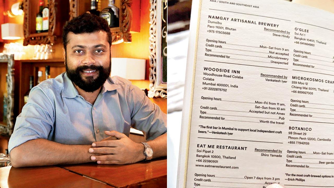 The page where the Mumbai pub is mentioned; (left) Pankil Shah