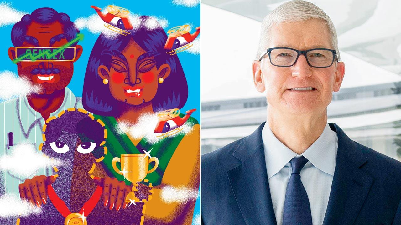 Titled Ascension, the image is part of Malhotra’s augmented series; (right) Apple CEO, Tim Cook