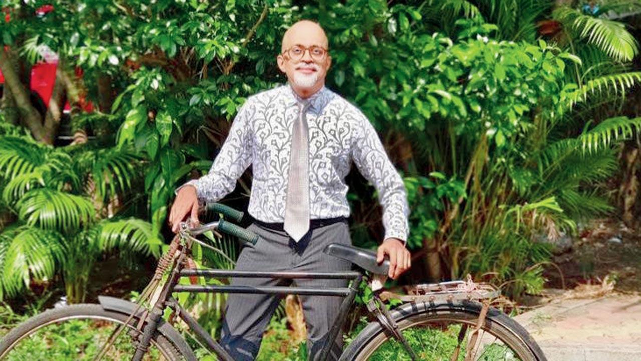 Dr Iyer with his cycle
