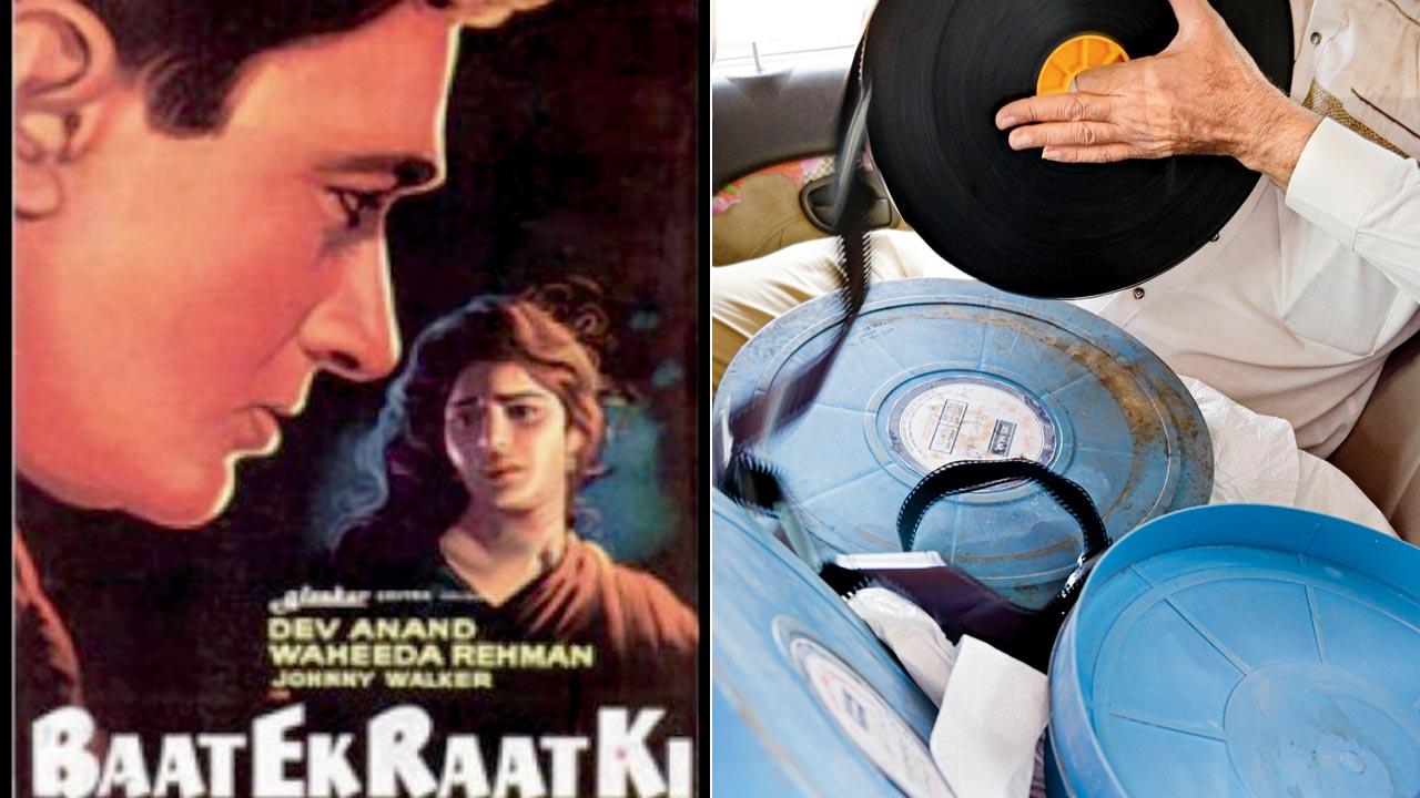 A poster of the film. Pic Courtesy/IMDB.COM; (right) The reels after retrieval