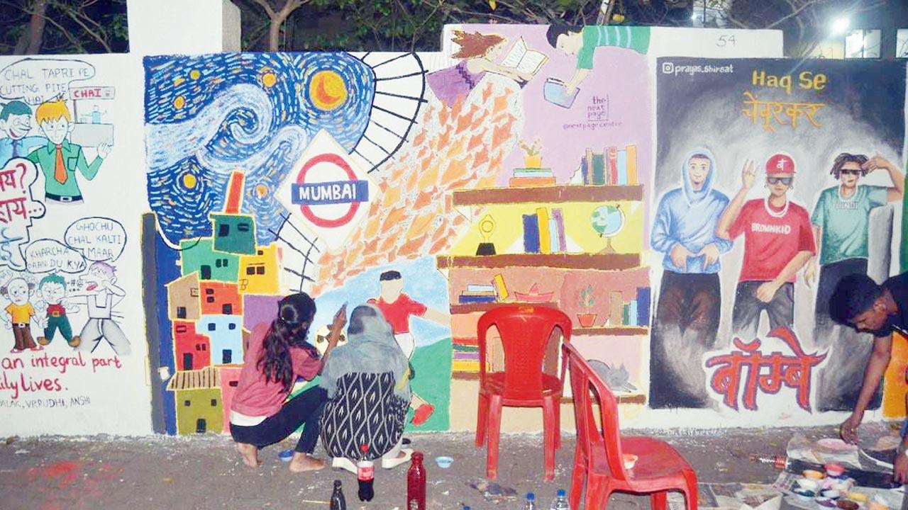 Children add finishing touches to their artwork. Pic Courtesy/Instagram
