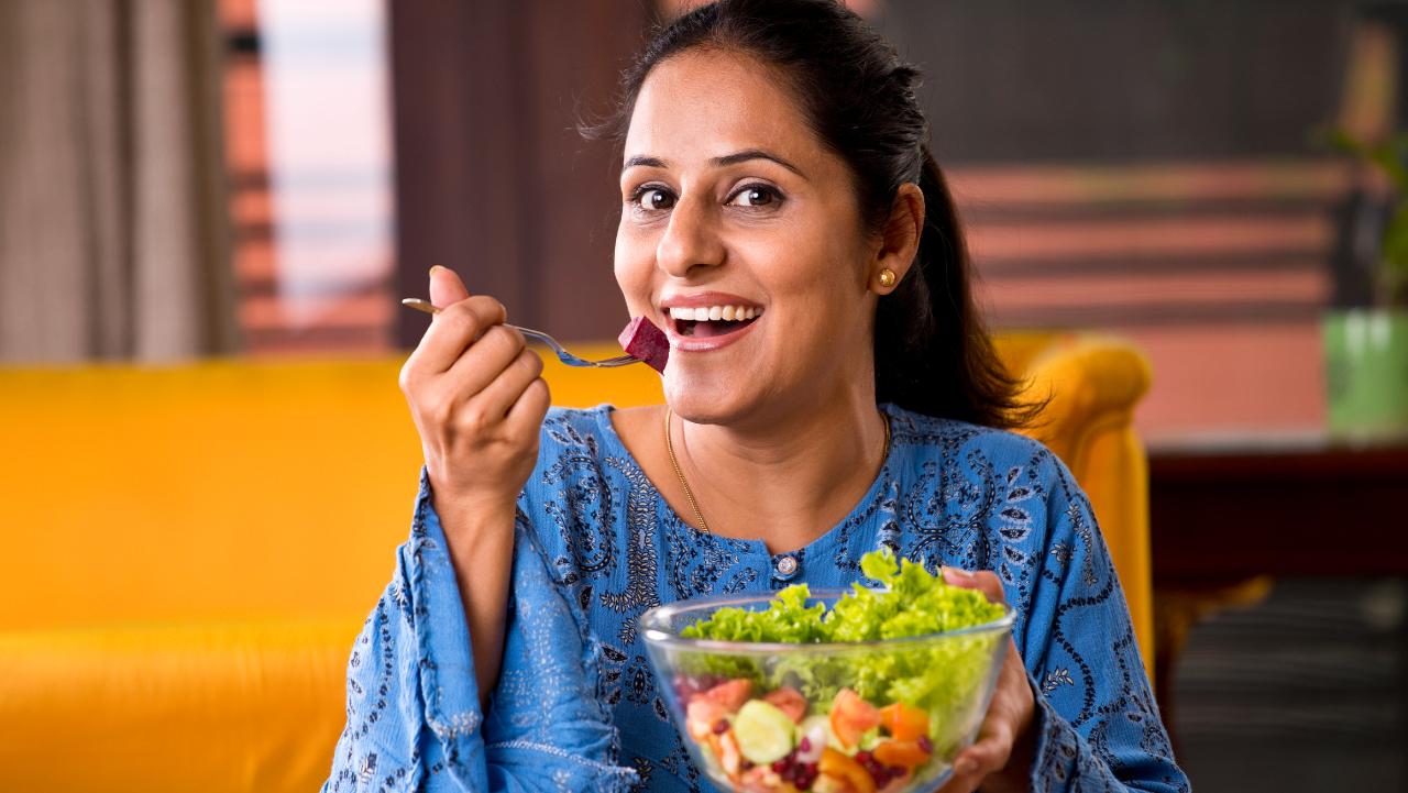 If you constantly switch between strict and unhealthy meals and are constantly trying to lose weight then you need to work on your relationship with food. Try to eat half a plate and don’t eat for calories but to regulate your blood sugar. This will help your body to avoid carbohydrates